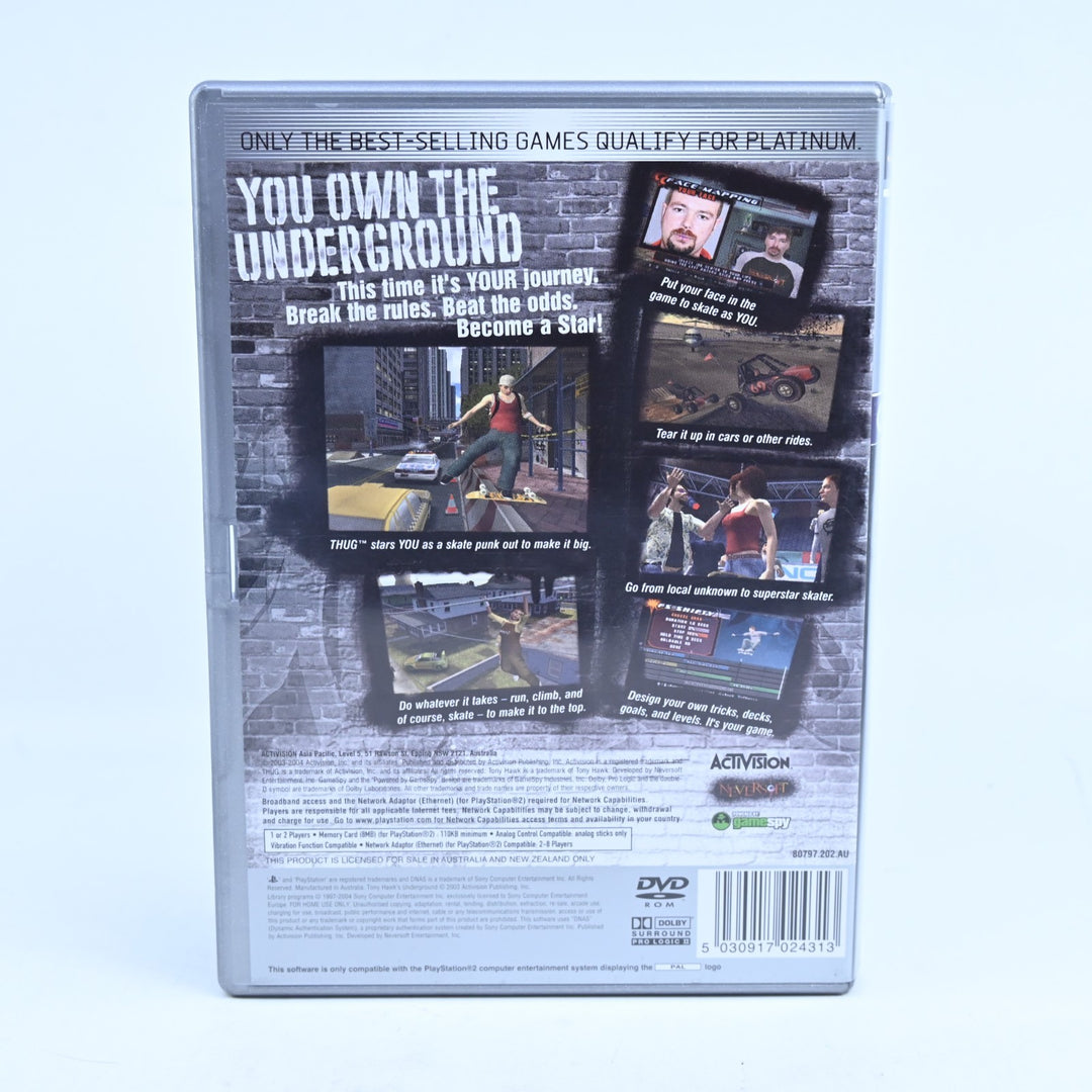 Tony Hawk's Underground - PS2 Game + Manual - PAL - MINT DISC!