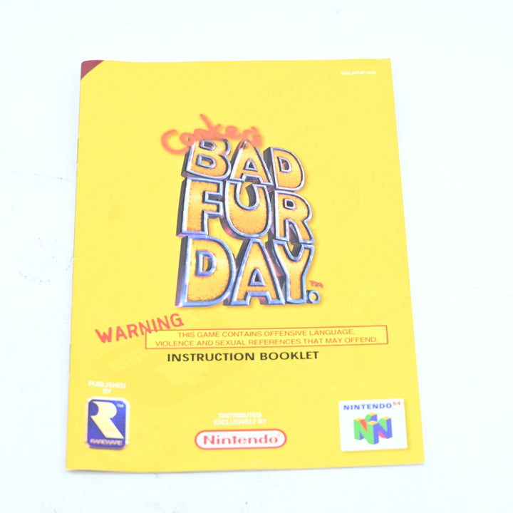 Conker's Bad Fur Day Manual - Other Nintendo 64 / N64 - PAL - FREE POST!