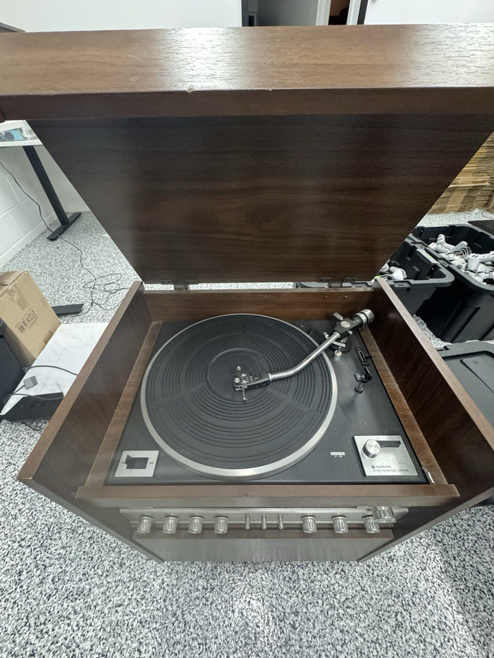 Vintage turntable stereo and tape player