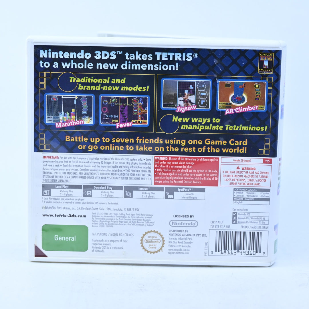 Tetris - Nintendo 3DS Game + Manual - PAL - FREE POST!