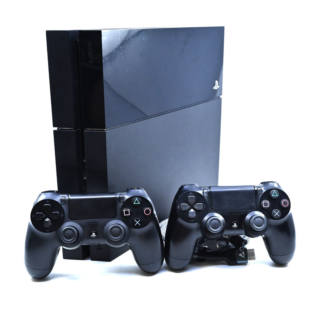 Black Sony Playstation 4 / PS4 Console - GENUINE CONTROLLERS + CABLES + HDMI!