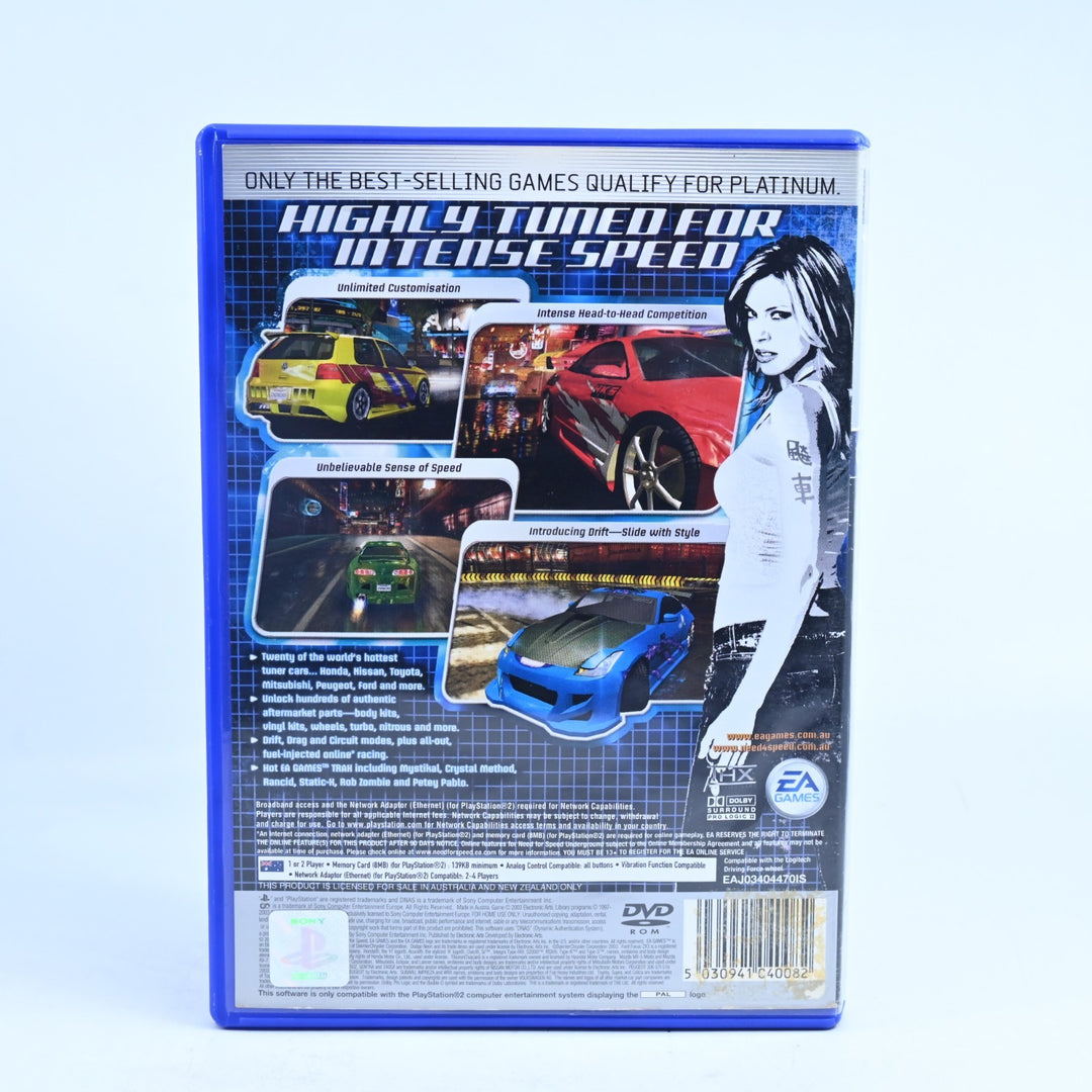Need for Speed Underground - Sony Playstation 2 / PS2 Game + Manual - PAL