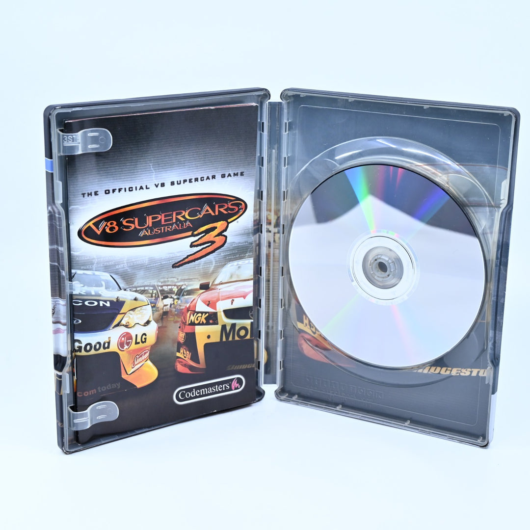 V8 Supercars 3 Steelbook Edition - Plat Disc - PS2 Game + Manual - PAL