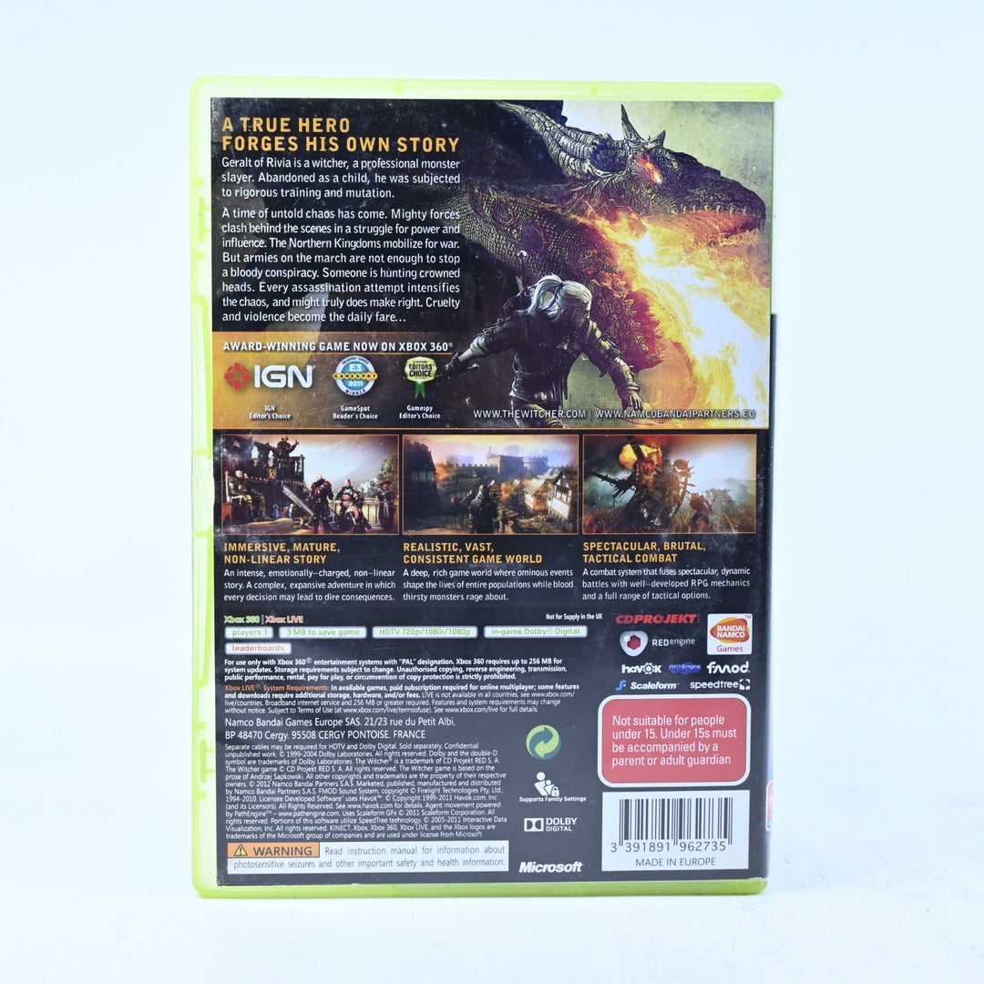 The Witcher 2: Assassins Of Kings - Enhanced Edition - Xbox 360 Game + Manual