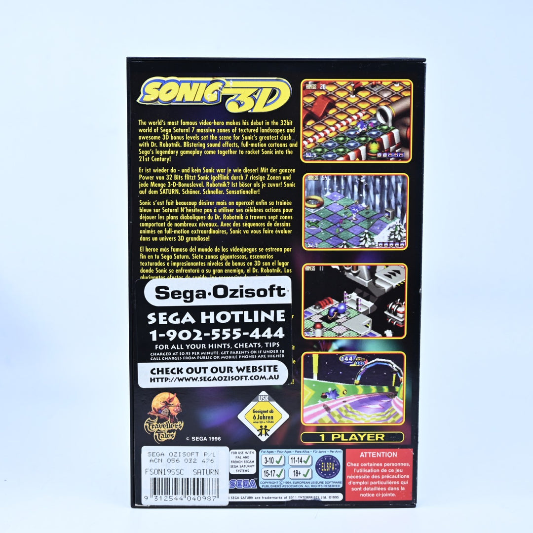 Sonic 3D Flickies' Island - Sega Saturn Game + Manual - PAL - MINT DISC!