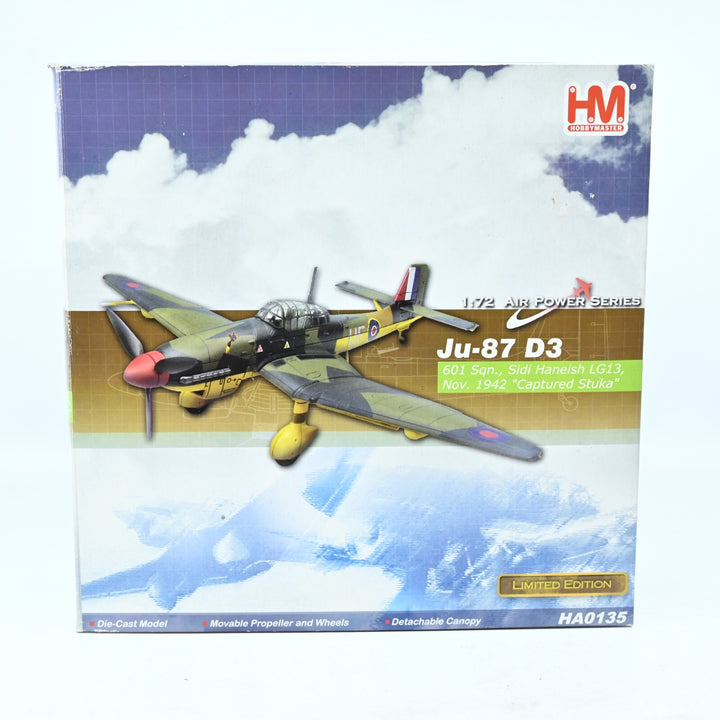 Hobby Master 1:72 Ju-87 D3 "Captured Stuka" 601SQN HA0135 - Die Cast Plane