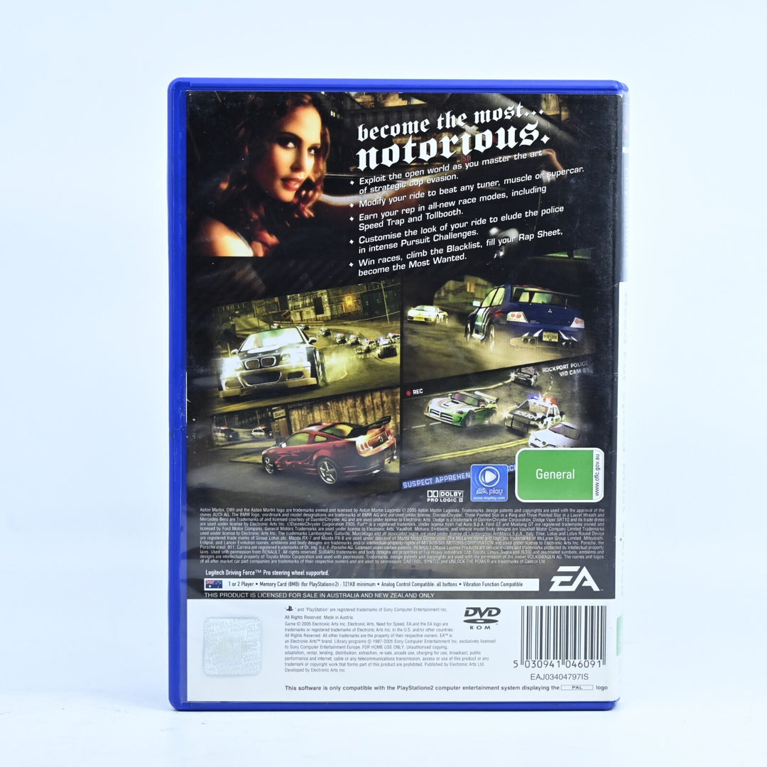 Need for Speed: Most Wanted - Sony Playstation 2 / PS2 Game + Manual - PAL