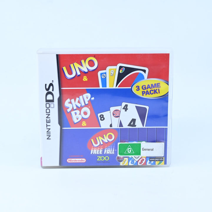 UNO & Skip-Bo & UNO Free Fall 3 Game Pack - Nintendo DS Game - PAL + Manual