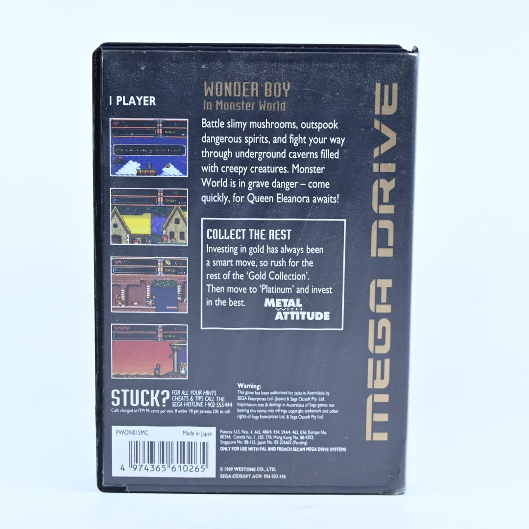 Wonder Boy in Monster World - Sega Mega Drive Game + Manual - PAL - FREE POST!