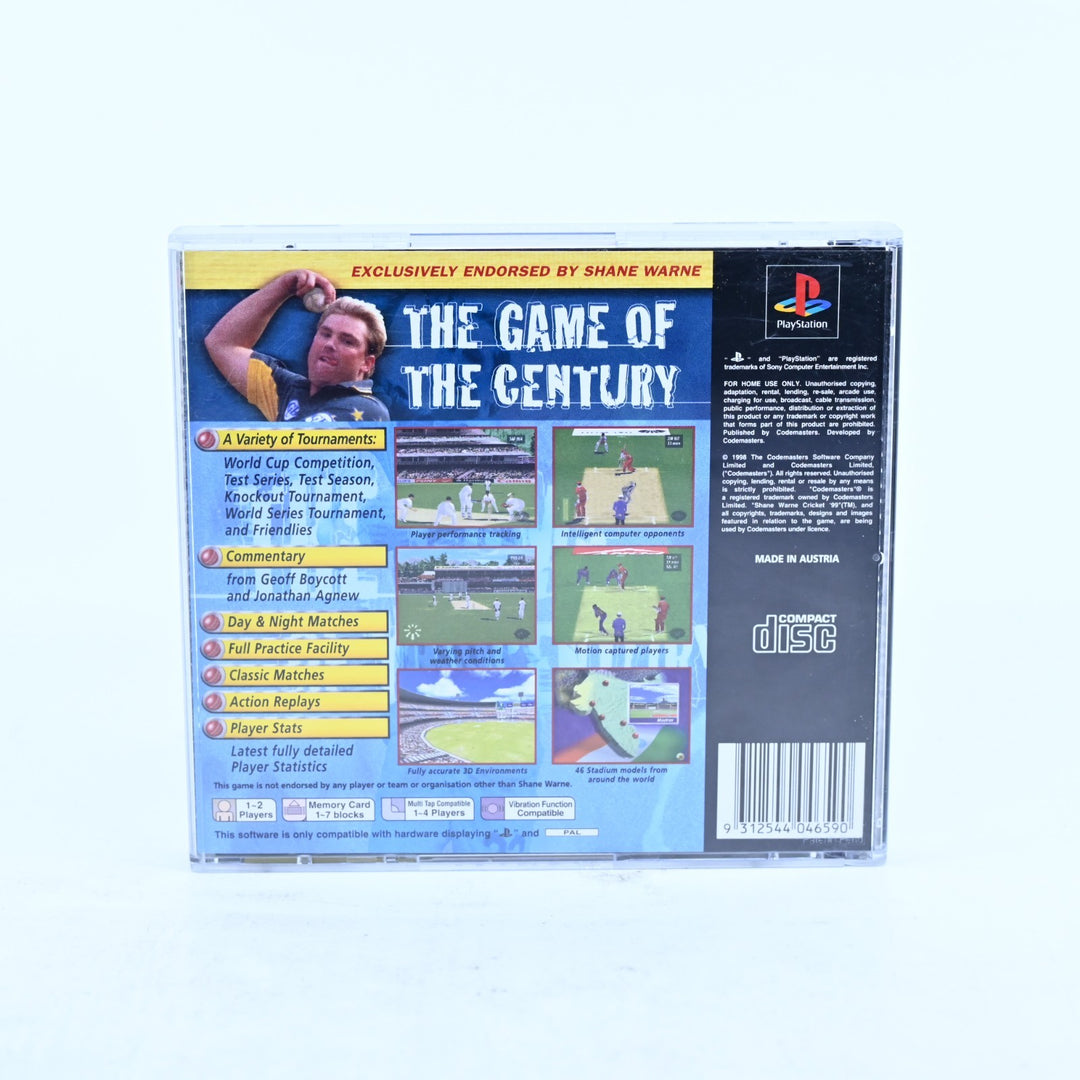 Shane Warne Cricket '99 - Sony Playstation 1 / PS1 Game + Manual - PAL