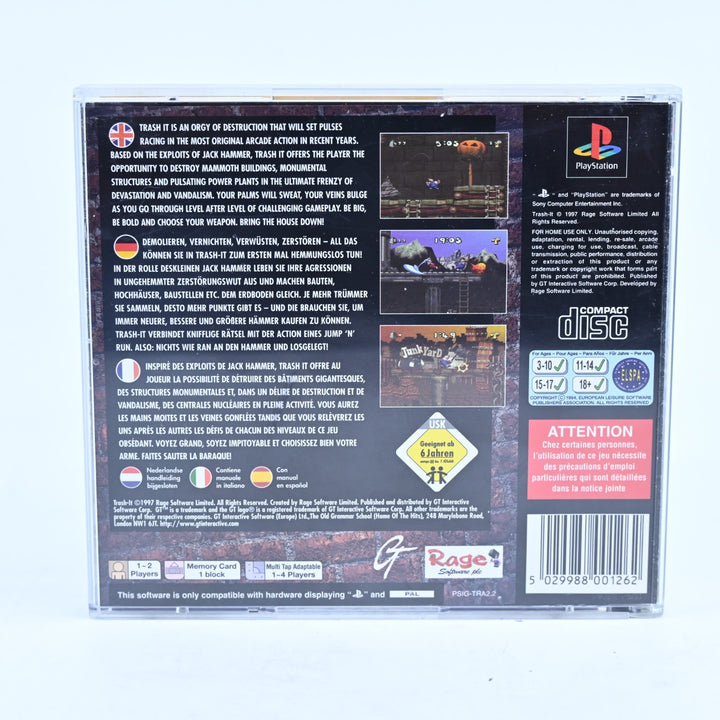 Trash It - Sony Playstation 1 / PS1 Game + Manual - PAL - MINT DISC!