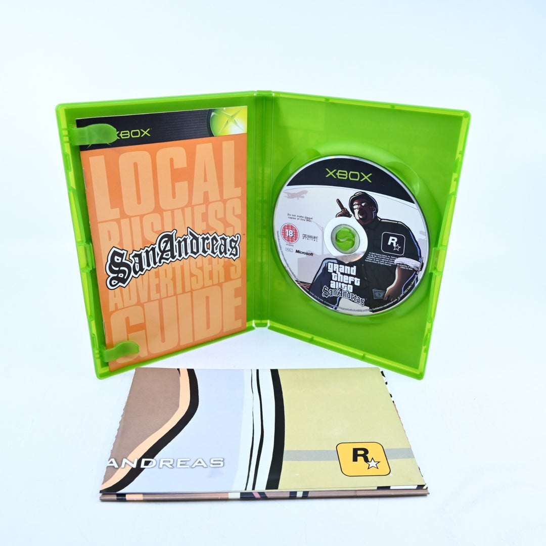 Grand Theft Auto: San Andreas - Original Xbox Game + Manual + Map - MINT DISC!