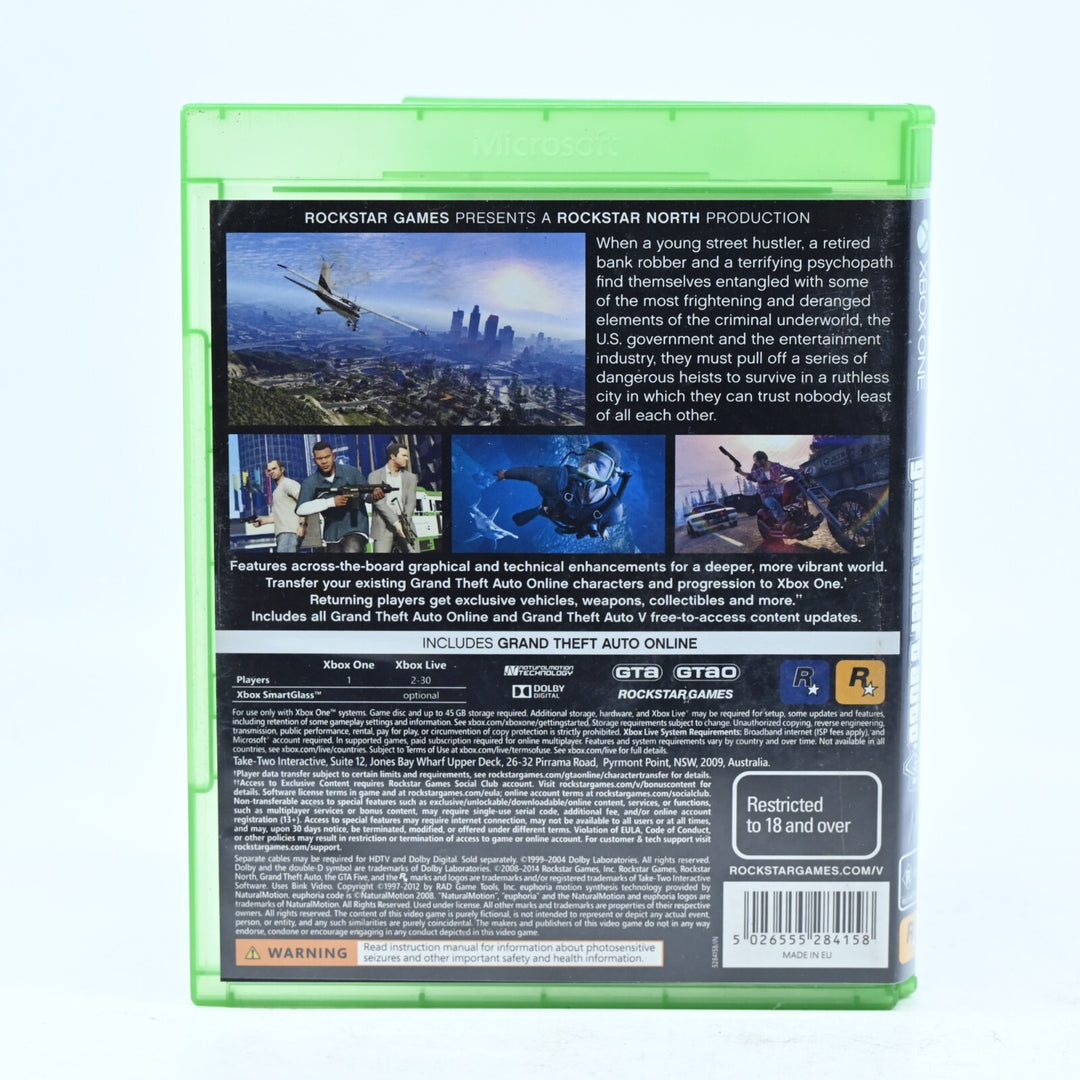 Grand Theft Auto V 5 - Xbox One Game + Manual + Map - PAL - FREE POST!