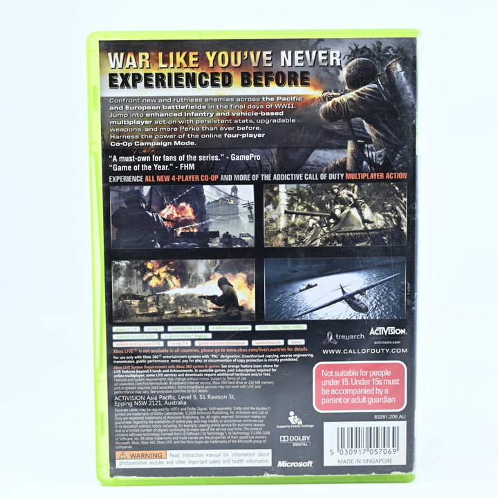 Call of Duty: World at War - Xbox 360 Game + Manual - PAL - MINT DISC!
