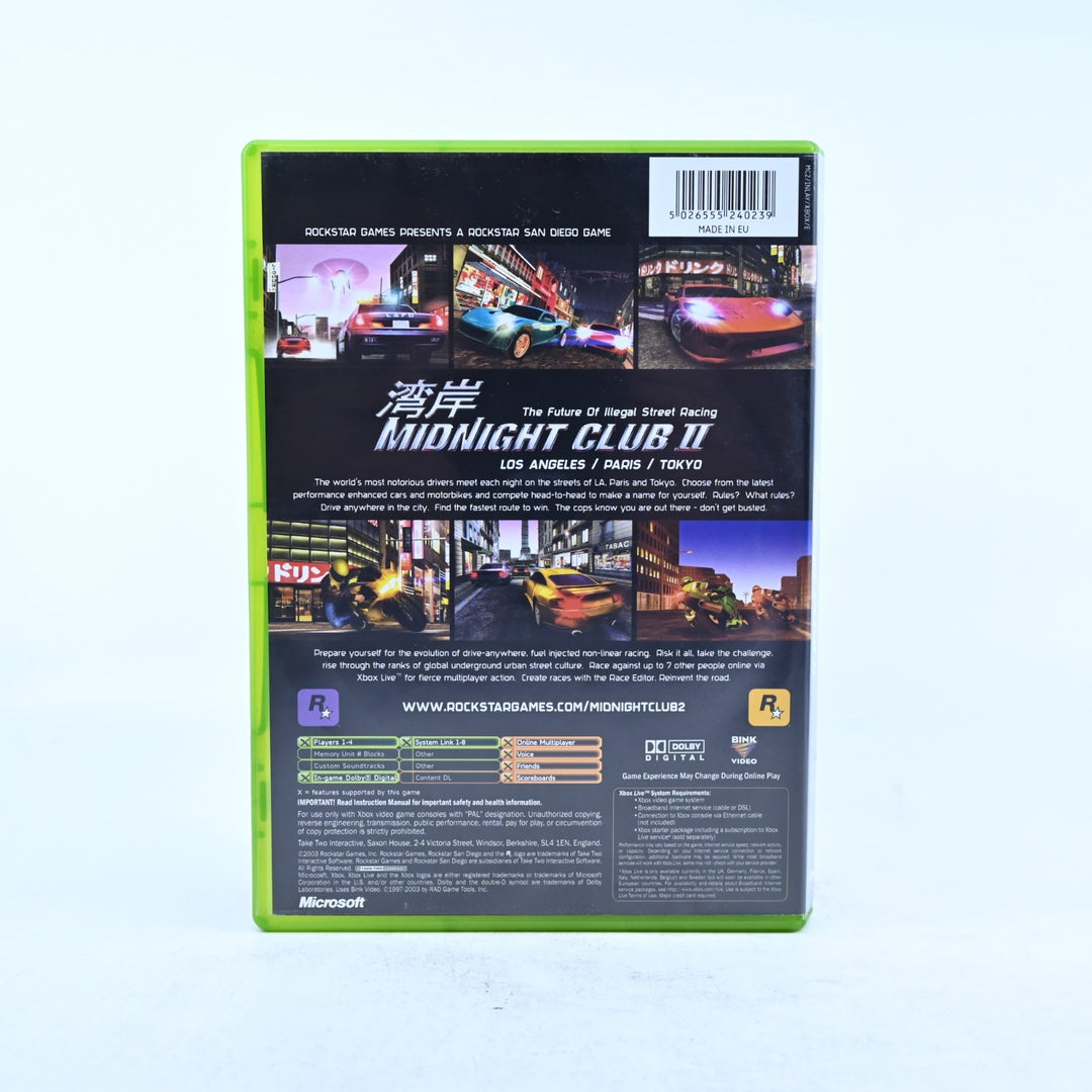 Midnight Club II - Original Xbox Game + Manual - PAL - MINT DISC!