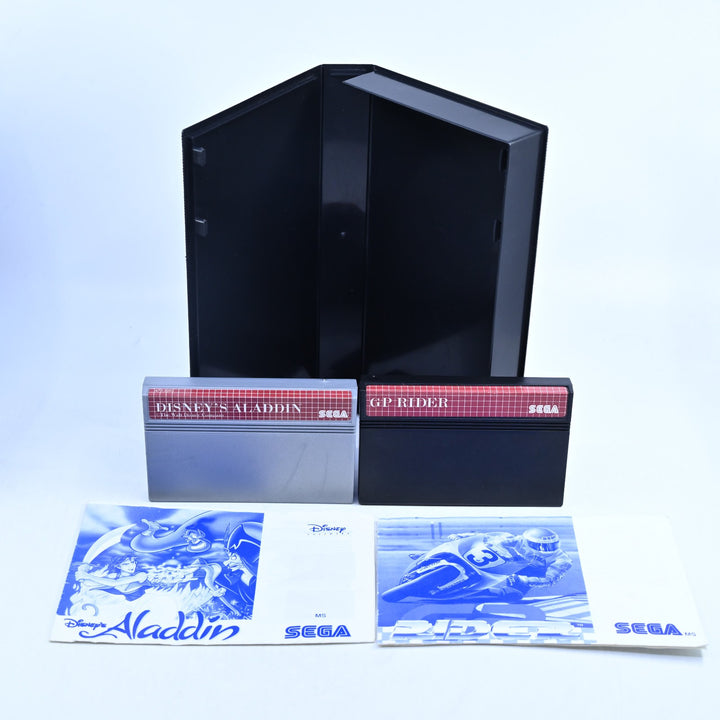 Aladdin & GP Rider - Double Pack - Sega Master System Game + Manual - PAL