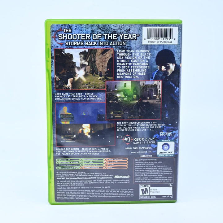 Rainbow Six 3: Black Arrow - Original Xbox Game + Manual - PAL - MINT DISC!