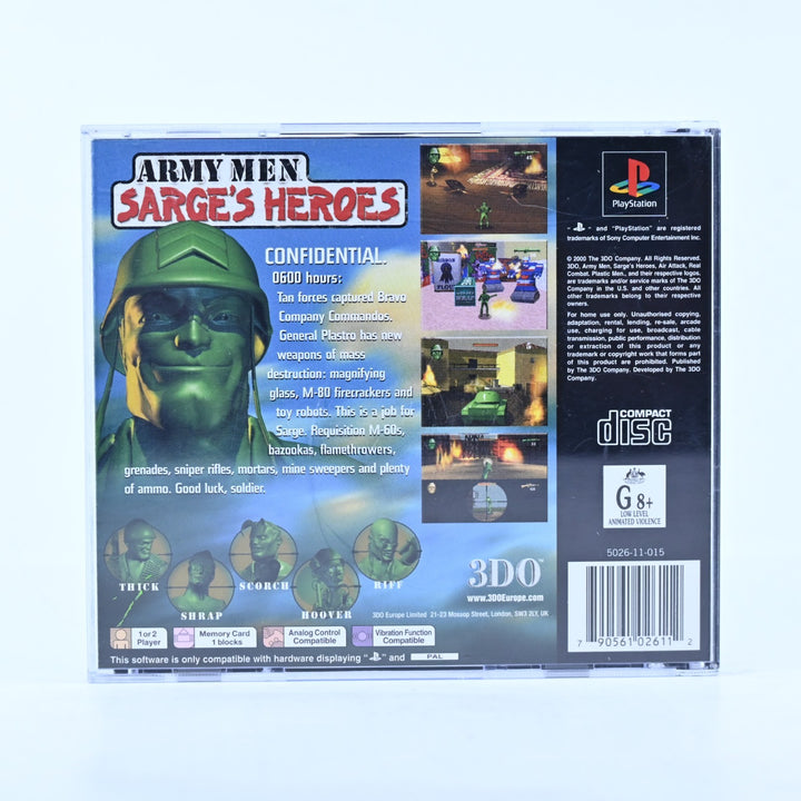 Army Men - Sarge's Heroes - Sony Playstation 1 / PS1 Game + Manual - PAL