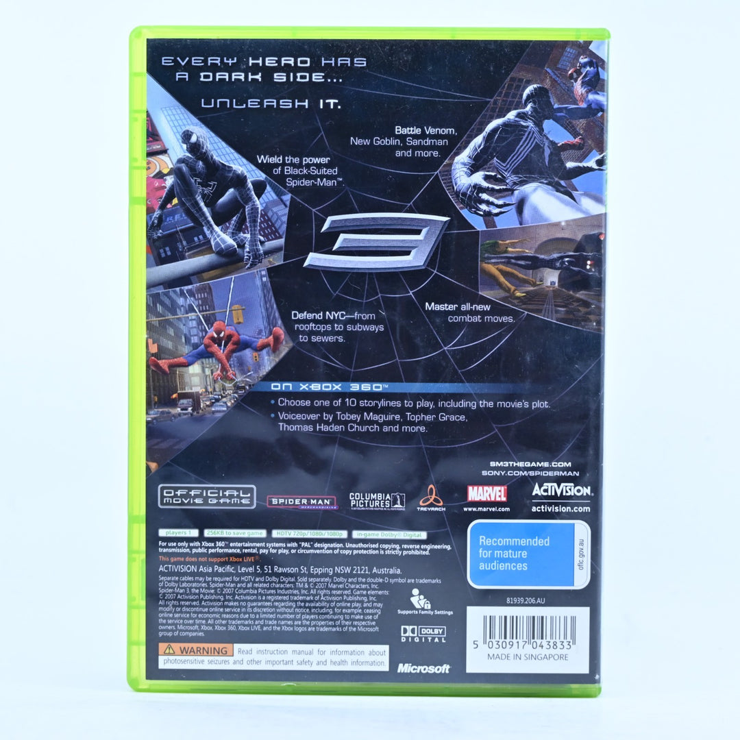 Spider-Man 3 - Xbox 360 Game + Manual - PAL - MINT DISC!