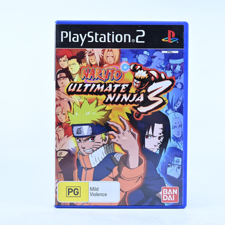 Naruto Ultimate Ninja 3 - Sony Playstation 2 / PS2 Game + Manual - PAL