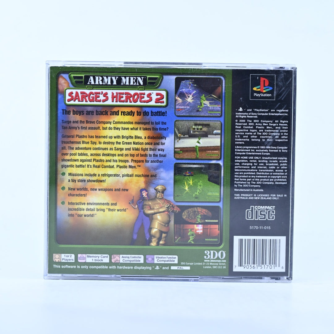 Army Men Sarge's Heroes 2 - Sony Playstation 1 / PS1 Game + Manual - PAL