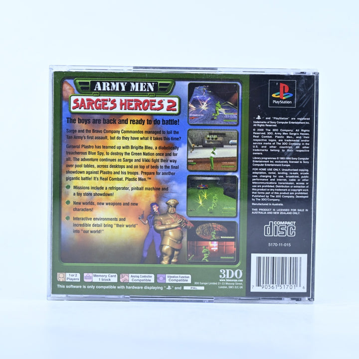 Army Men Sarge's Heroes 2 - Sony Playstation 1 / PS1 Game + Manual - PAL