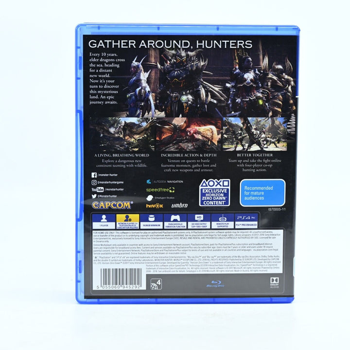 Monster Hunter: World - Sony Playstation 4 / PS4 Game - FREE POST!