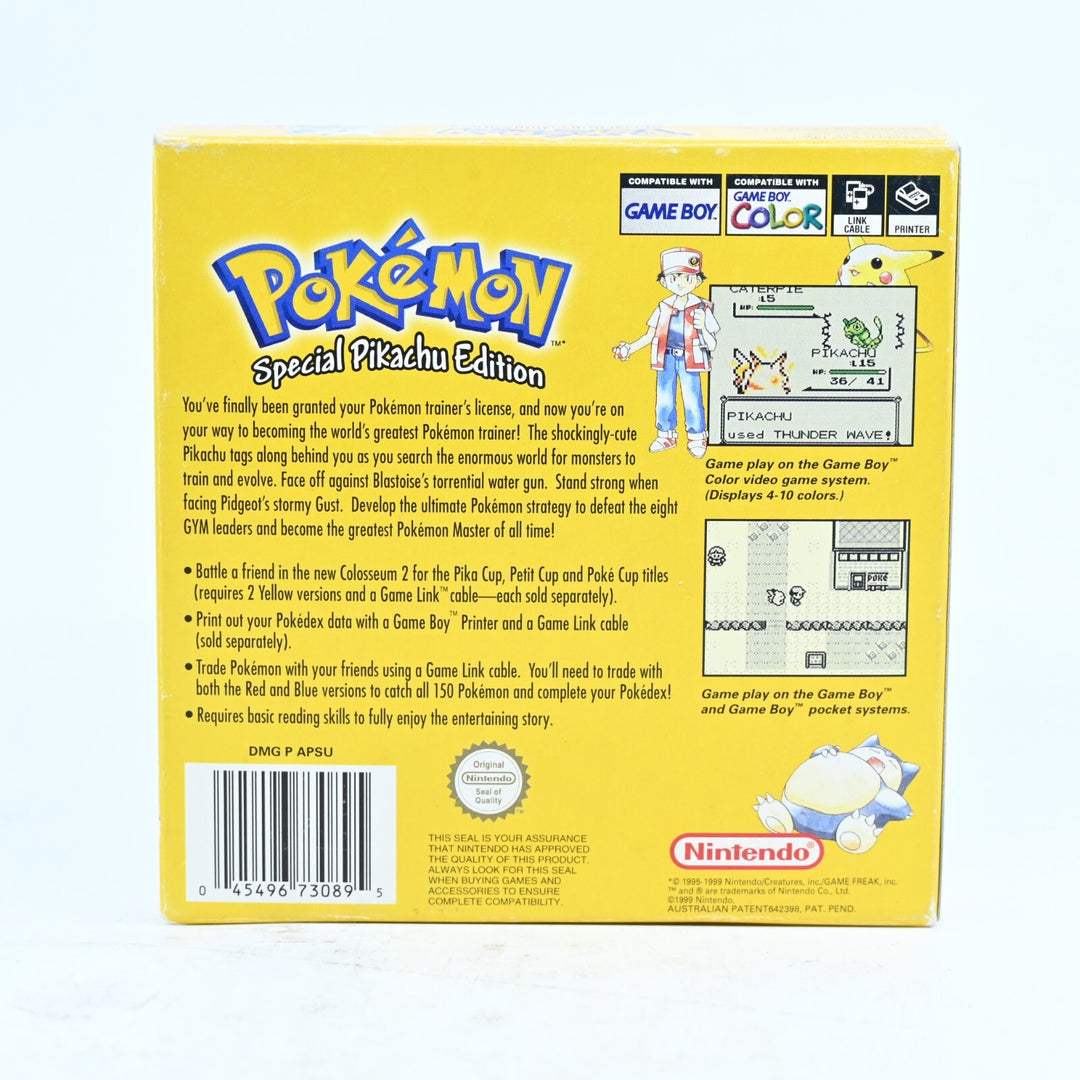 Pokemon Yellow Version - Nintendo Gameboy Boxed Game - PAL - FREE POST!