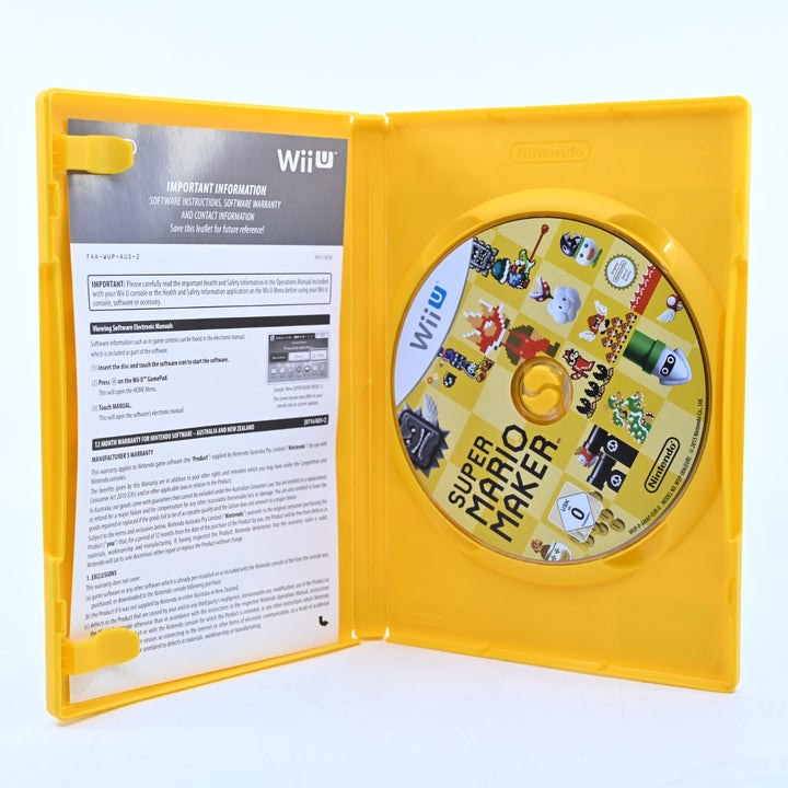 Super Mario Maker - Nintendo Wii U Game + Artbook - PAL - FREE POST!