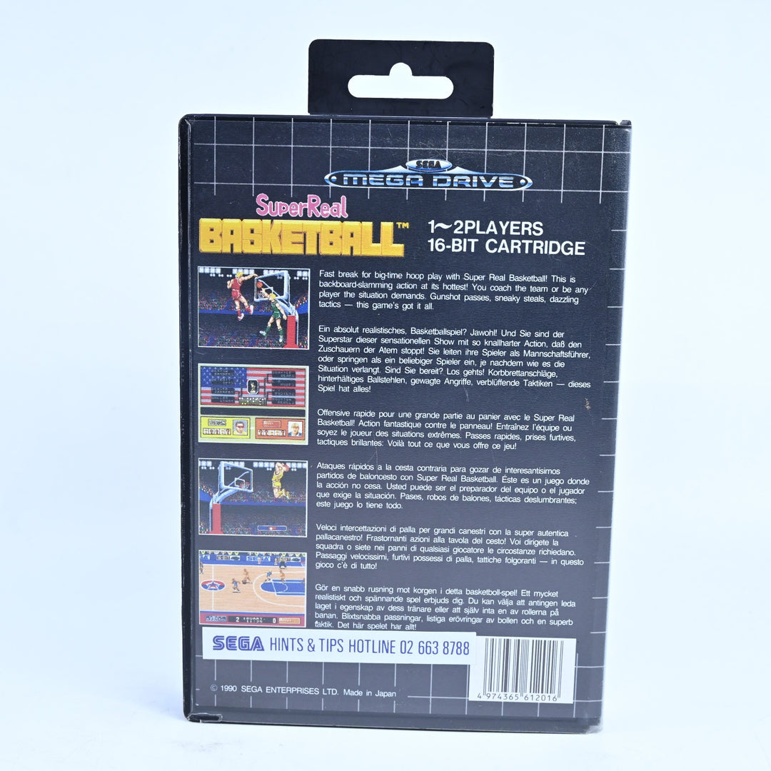 SuperReal Basketball - Sega Mega Drive Game + Manual - PAL - FREE POST!