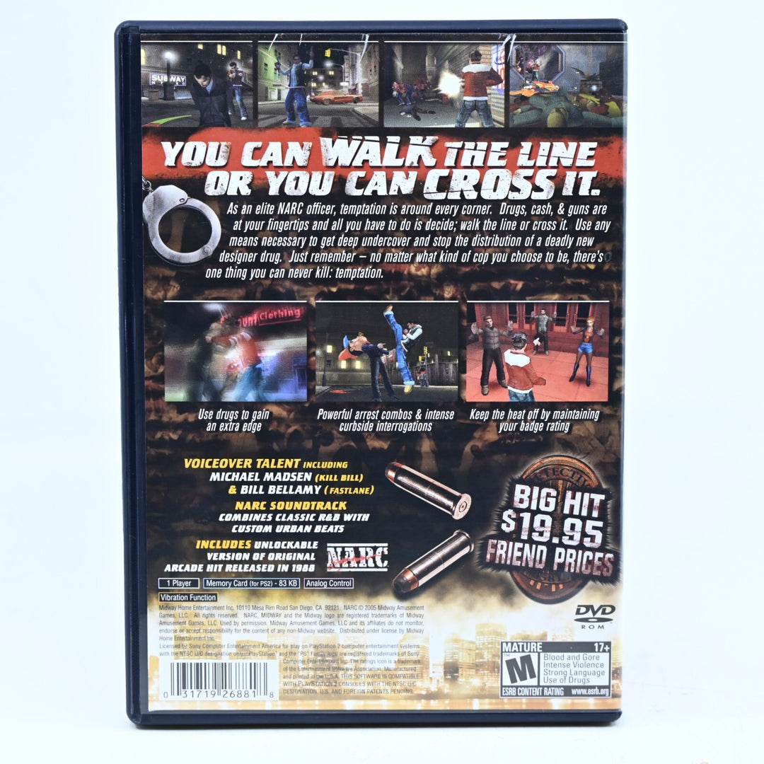 NARC - Sony Playstation 2 / PS2 Game + Manual - NTSC-U - MINT DISC!
