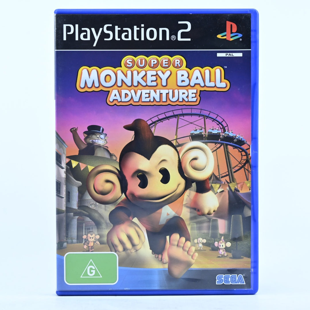 Super Monkey Ball Adventure - Sony Playstation 2 / PS2 Game + Manual - PAL