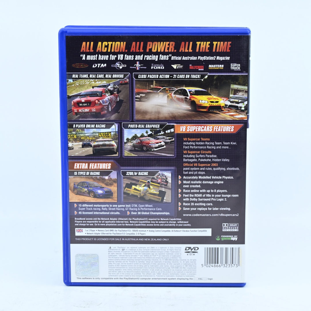V8 Supercars Australia 2 - Sony Playstation 2 / PS2 Game + Manual - PAL