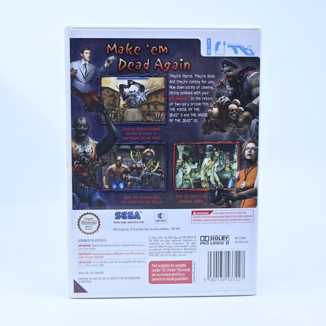 House of the Dead 2 & 3 Return - Nintendo Wii Game + Manual - PAL - MINT DISC!