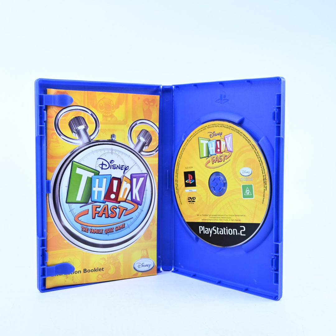 Disney Think Fast - Sony Playstation 2 / PS2 Game + Manual - PAL - MINT DISC!