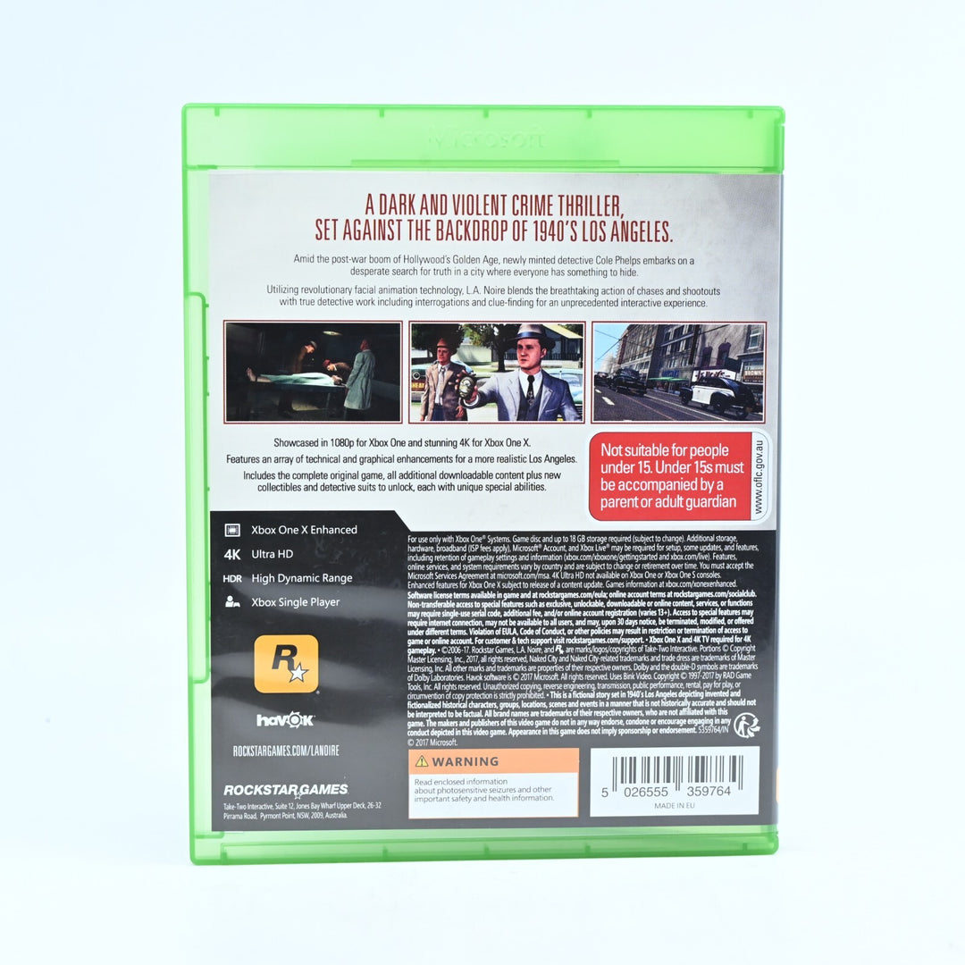 L.A. Noire - Xbox One Game - PAL - MINT DISC!