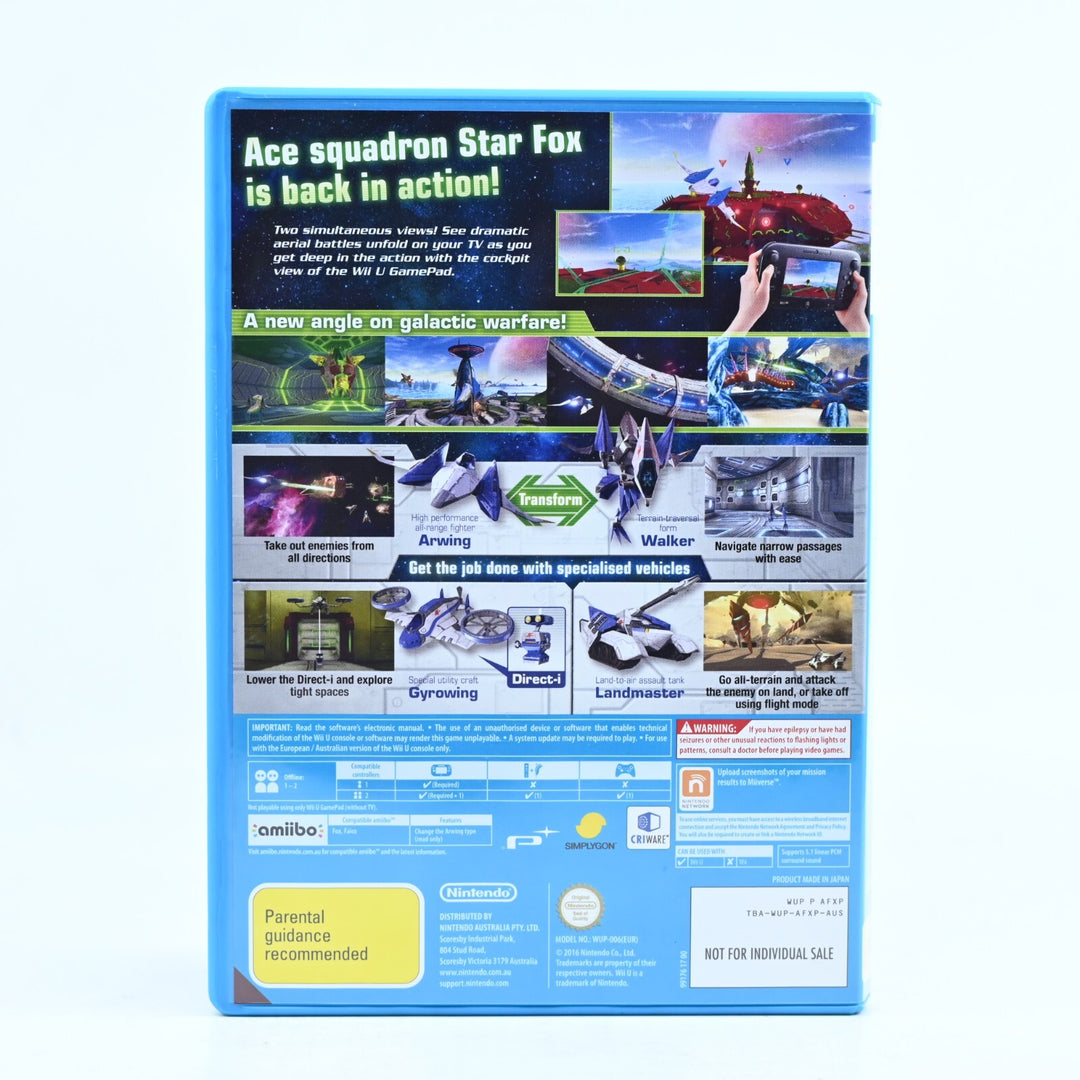 Star Fox Zero First Print Edition - Nintendo Wii U Game - PAL - LIKE NEW!