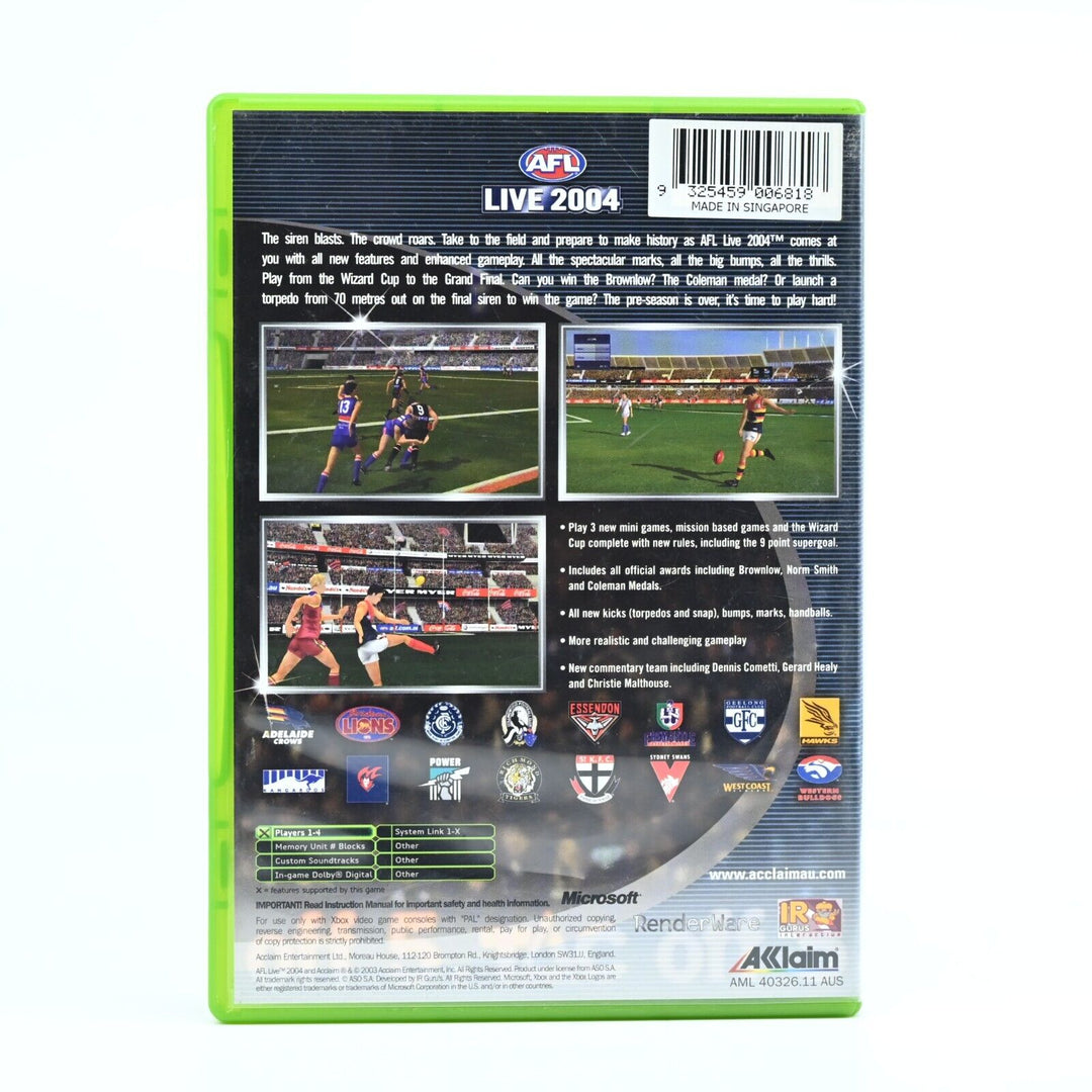 AFL Live 2004 - Original Xbox Game + Manual - PAL - MINT DISC!