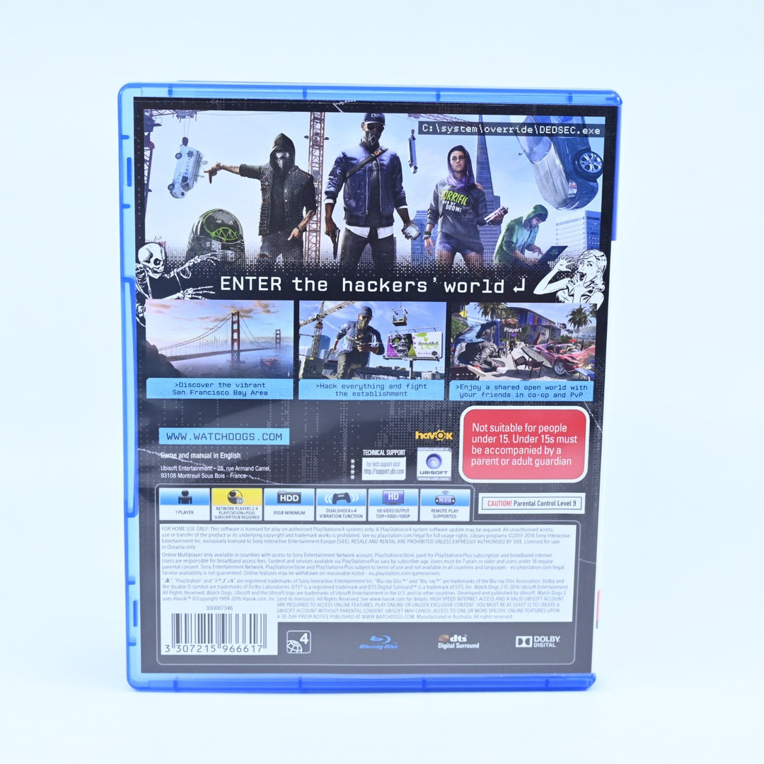Watch Dogs 2 - Sony Playstation 4 / PS4 Game - MINT DISC!