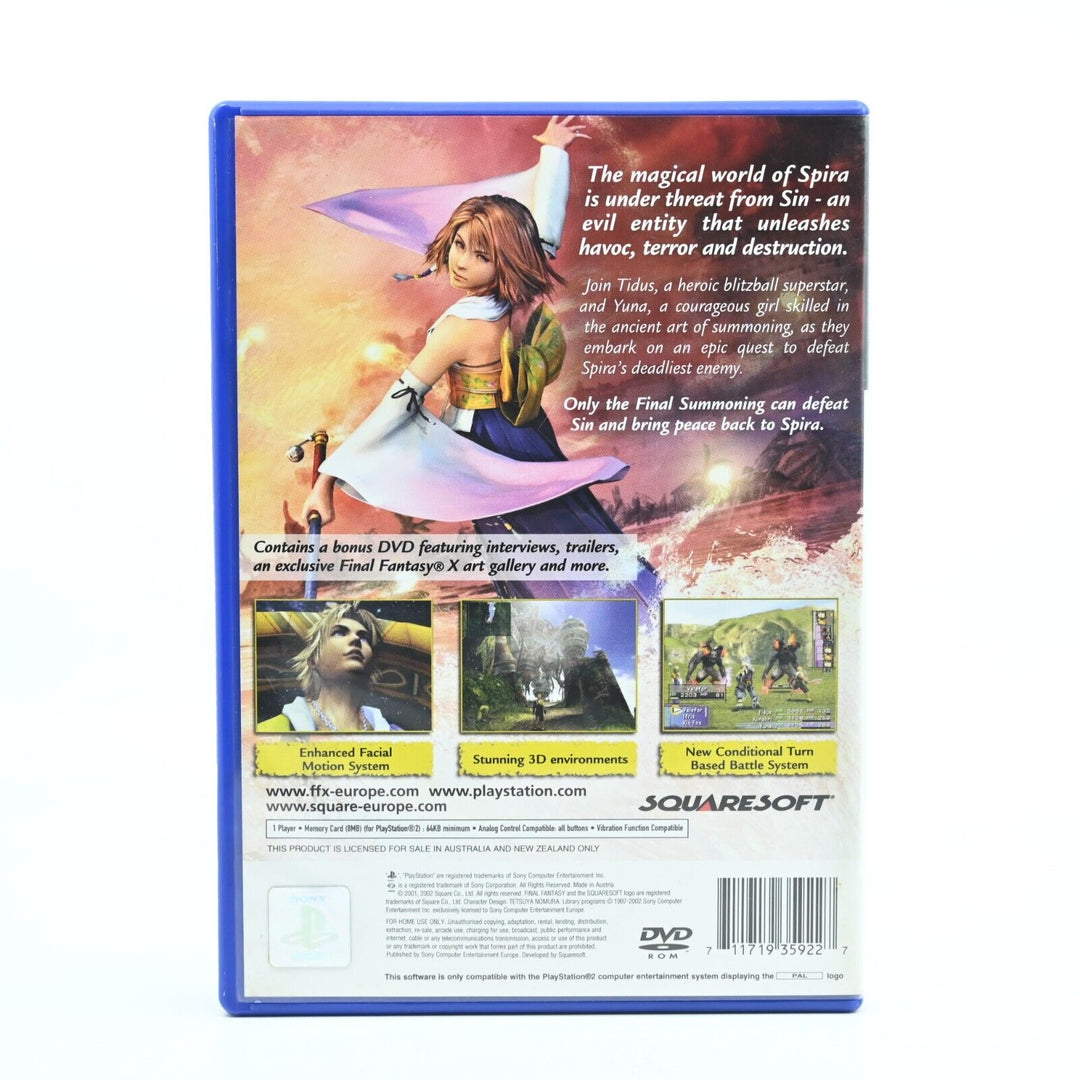 Final Fantasy X + DVD! Sony Playstation 2 / PS2 Game + Manual - PAL - MINT DISC!