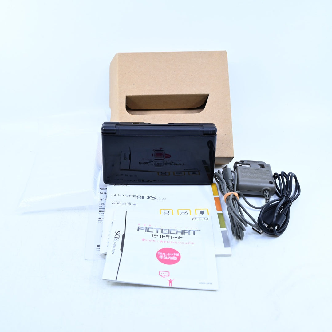 Jet Black - Nintendo DS Lite Boxed Console - USG-001(JPN) - NTSC-J - FREE POST!