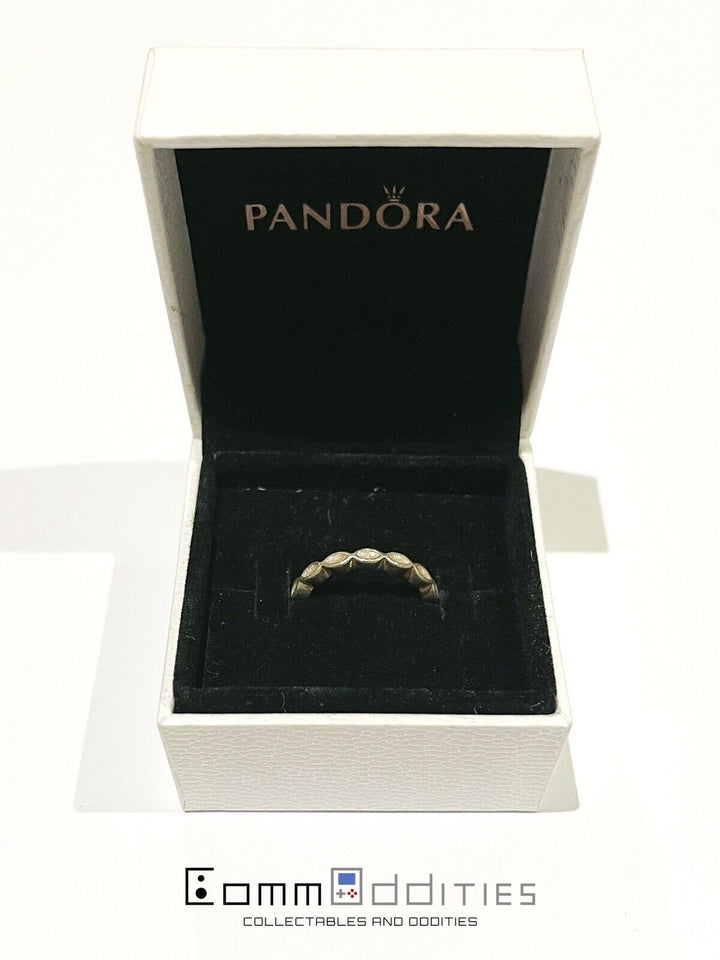 PANDORA INTUITION CLEAR ENAMEL TWIST RING RARE RETIRED 925 Size 50 - FREE POST!