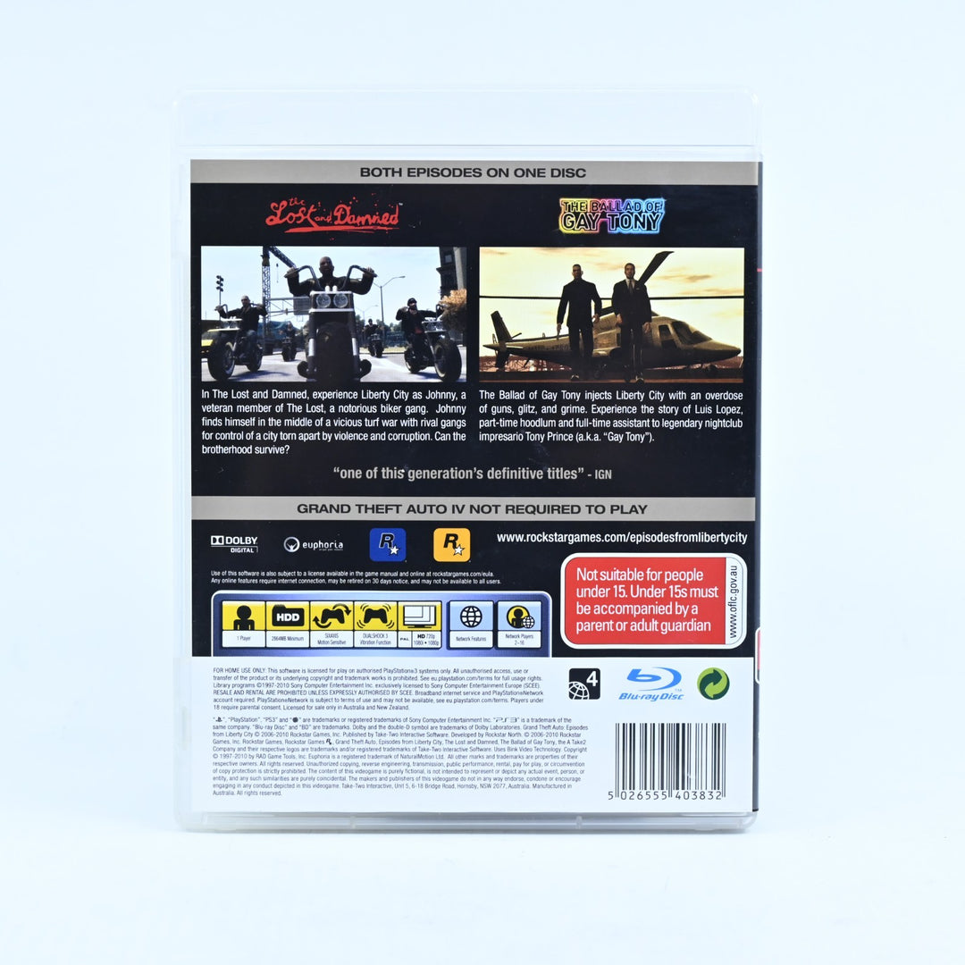 Grand Theft Auto: Episodes from Liberty City - PS3 Game + Manual &amp; Map