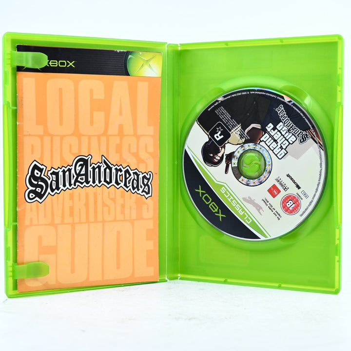 Grand Theft Auto: San Andreas - Original Xbox Game + Manual - No Map - MINT DISC