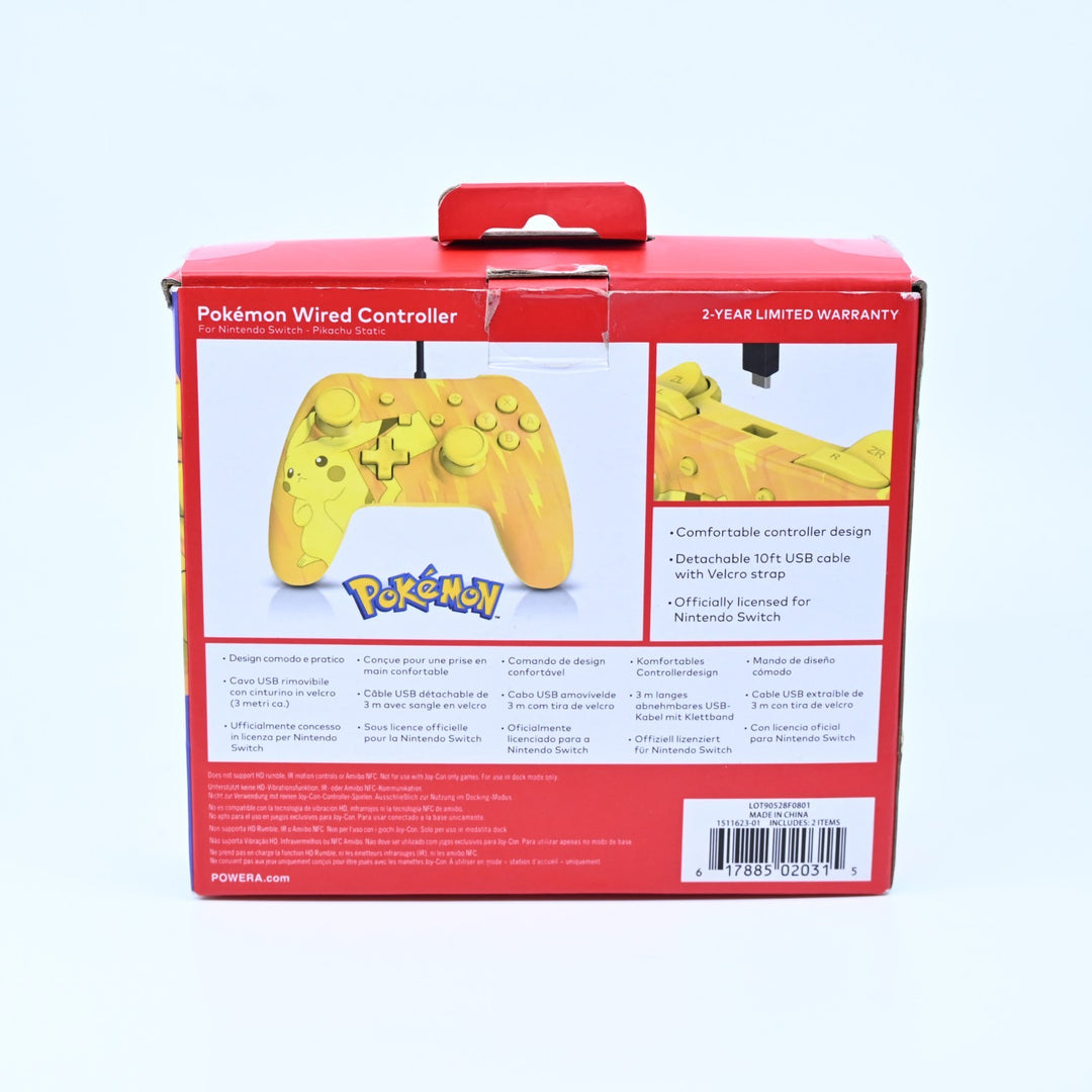 PowerA Pokemon Wired Controller - Pikachu Static - Nintendo Switch Accessory
