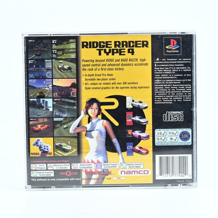 Ridge Racer Type 4 + Manual & Demo - Sony PS1 Game - NEAR MINT DISC!
