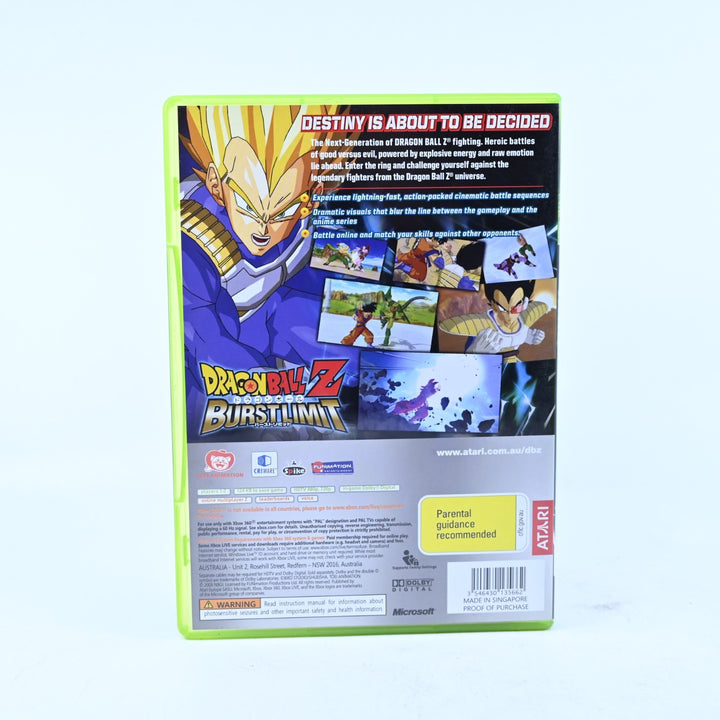 Dragon Ball Z Burst Limit - Xbox 360 Game + Manual - PAL - MINT DISC!