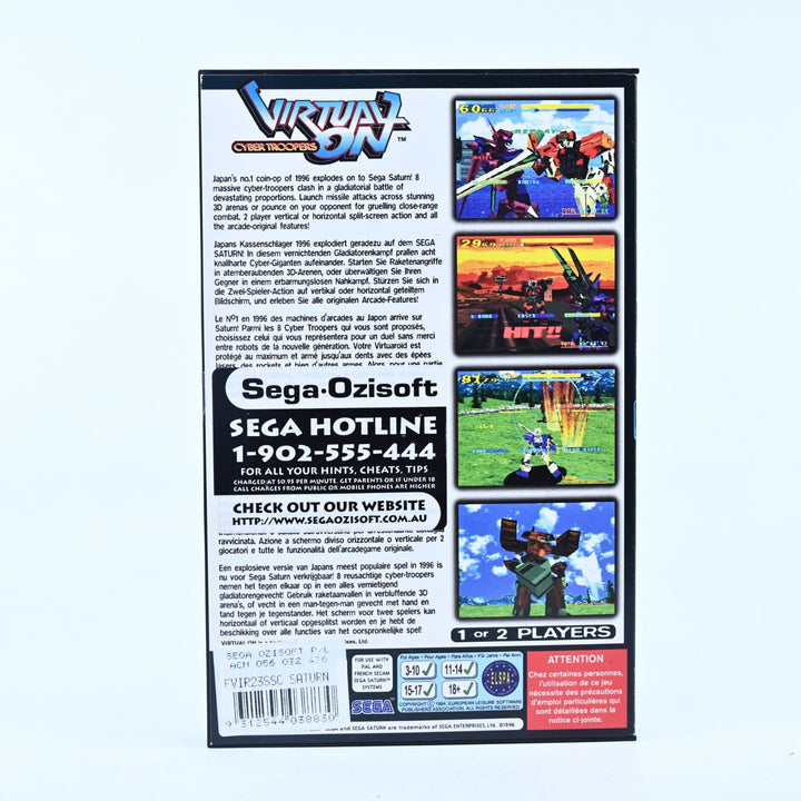 Virtual On: Cyber Troopers - Sega Saturn Game + Manual - PAL - MINT DISC!