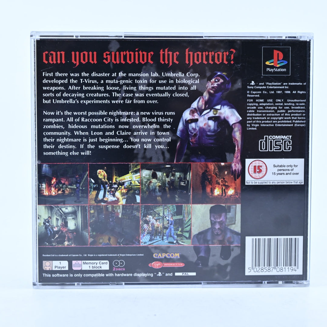 Resident Evil 2 - Sony Playstation 1 / PS1 Game + Manual - PAL - MINT DISC!