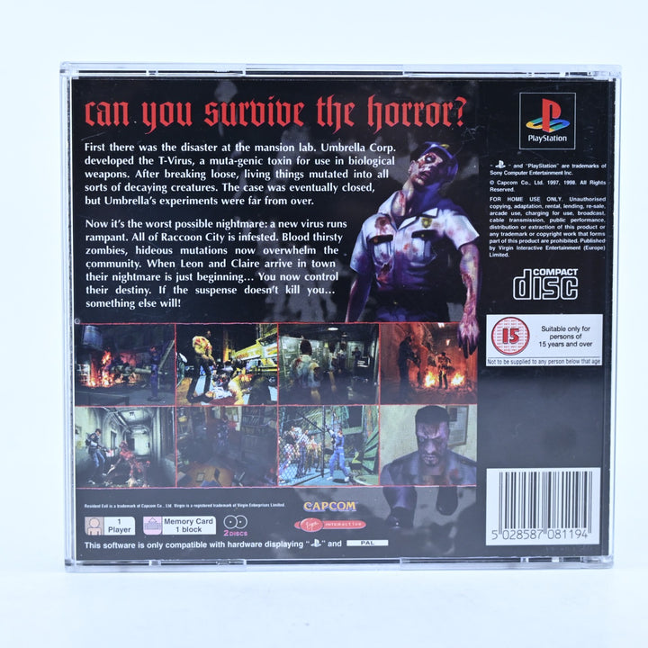 Resident Evil 2 - Sony Playstation 1 / PS1 Game + Manual - PAL - MINT DISC!